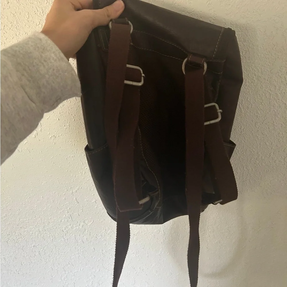Elegant Dark Brown Women's Leather Backpack
